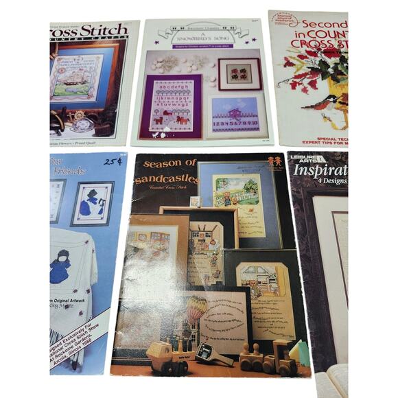 Cross Stitch Books Lot of 8 Various Arts & Crafts Patterns & Designs Needlework - Picture 4 of 6